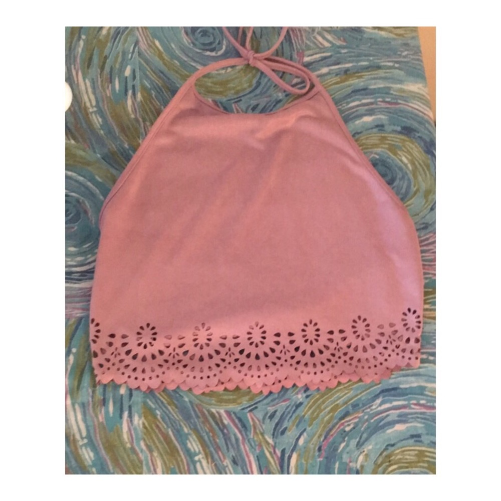 Purple swede crop top